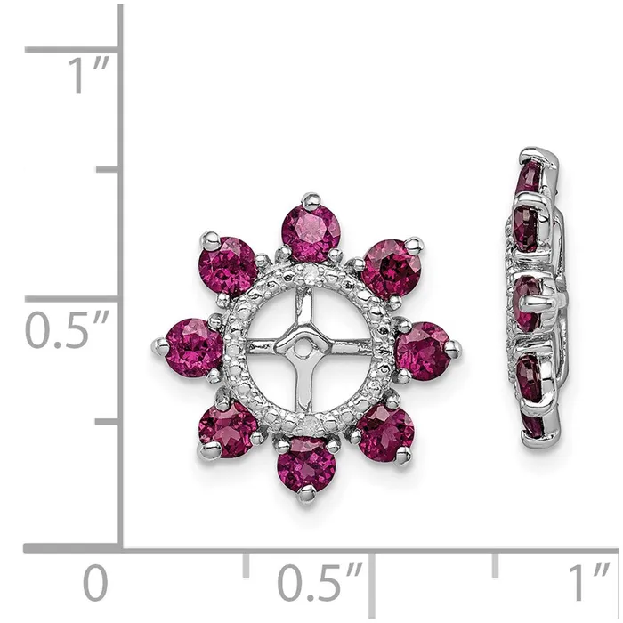 Earrings Sterling Silver Rhodium Diamond u0026 Rhodolite Garnet Earring Jacket Goldia