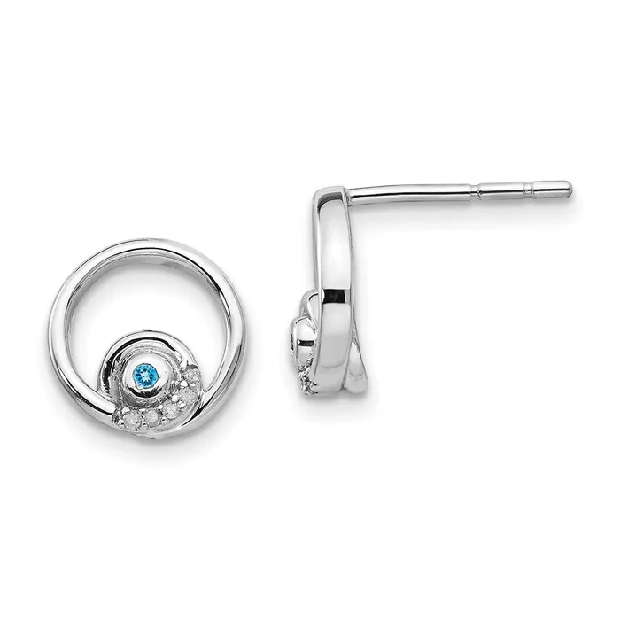 Earrings White Ice Sterling Silver Rhodiumplated Blue Topaz and Diamond Post Earrings Goldia Earrings White Ice Sterling Silver Rhodiumplated Blue Topaz and Diamond Post Earrings Goldia