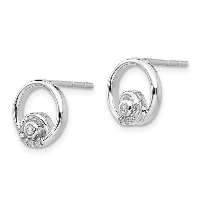 Earrings White Ice Sterling Silver Rhodiumplated Blue Topaz and Diamond Post Earrings Goldia