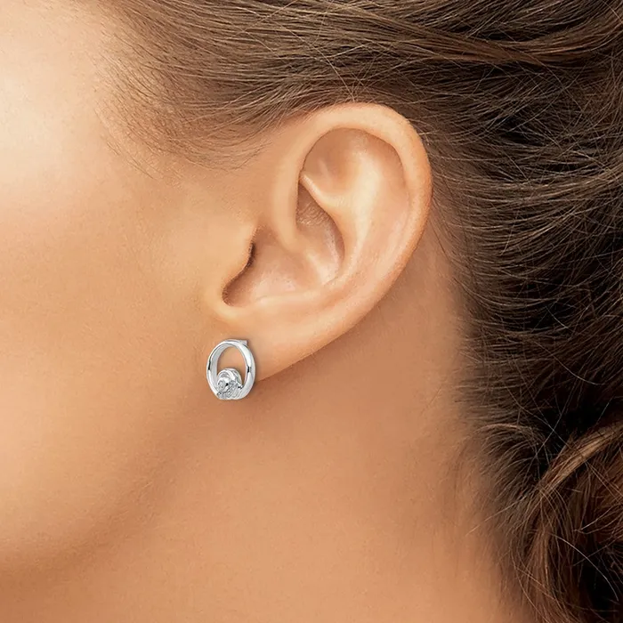 Earrings White Ice Sterling Silver Rhodiumplated Blue Topaz and Diamond Post Earrings Goldia