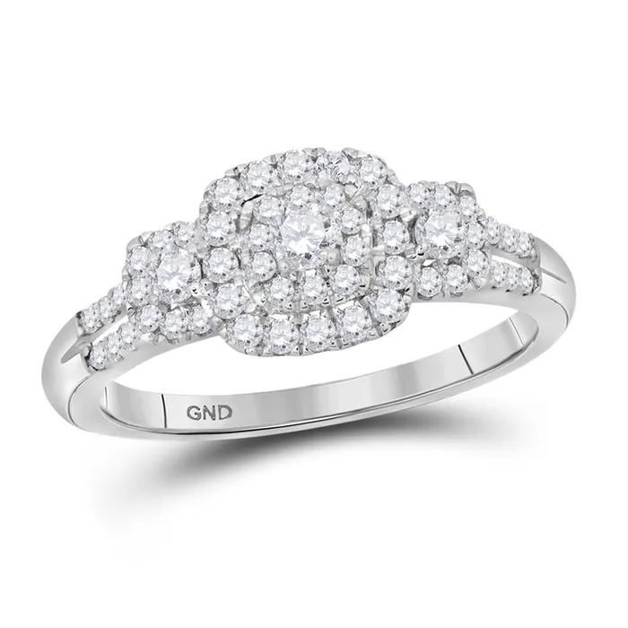 gndatlanta 14k White Gold Diamond Bridal Engagement Ring 12 Cttw Rings