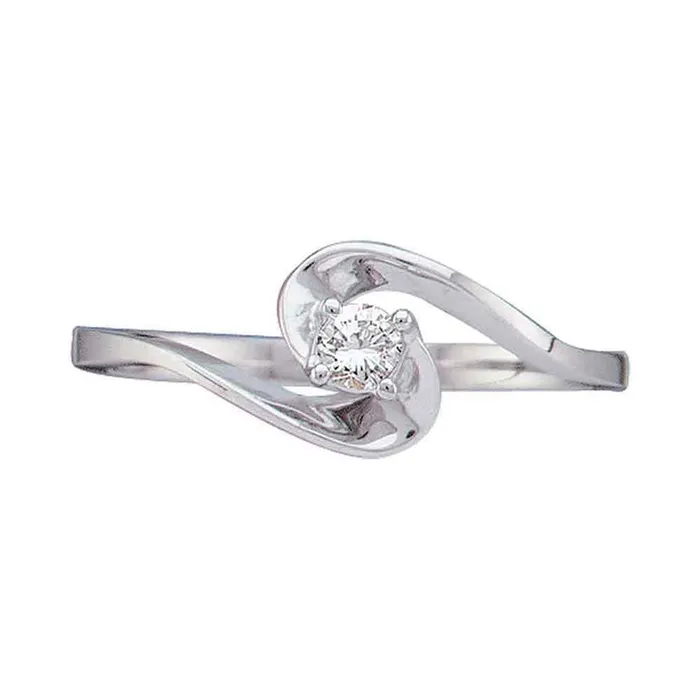 gndatlanta 14k White Gold Round Diamond Solitaire Swirl Promise Ring 110 Cttw Rings gndatlanta 14k White Gold Round Diamond Solitaire Swirl Promise Ring 110 Cttw Rings