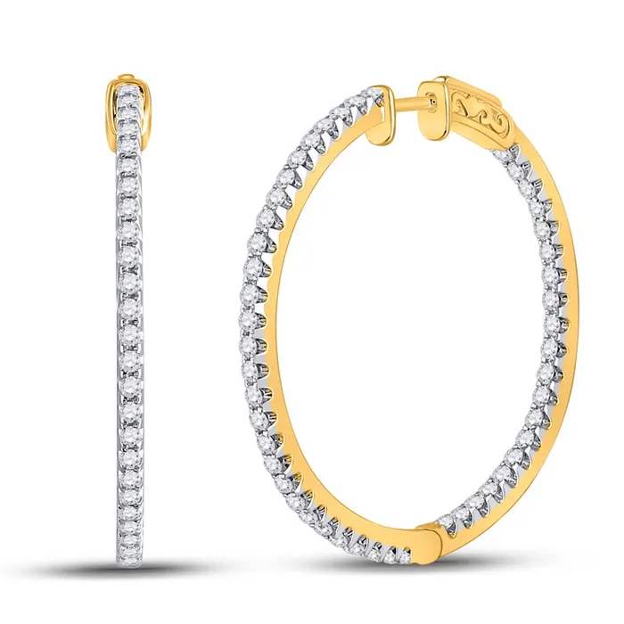 gndatlanta Earrings 1 12CTWDiamond FASHION HIGH HOOPS EARRING