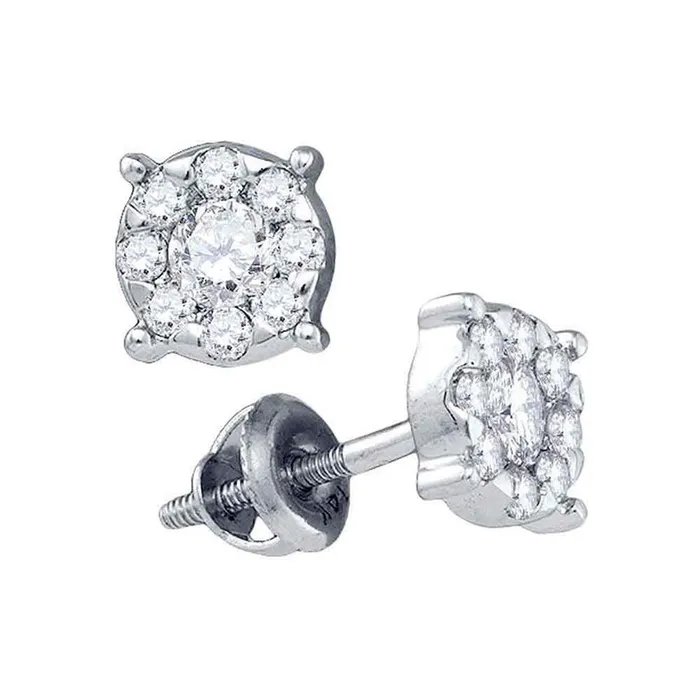 gndatlanta Earrings 14k White Gold Diamond Luxury Stud Earrings 45 Cttw