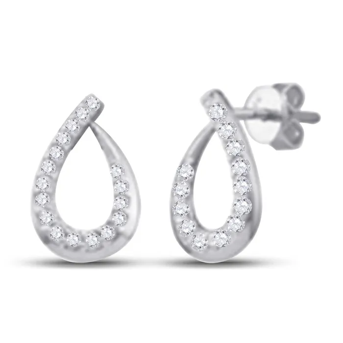 gndatlanta Earrings 14k White Gold Round Diamond Teardrop Earrings 14 Cttw gndatlanta Earrings 14k White Gold Round Diamond Teardrop Earrings 14 Cttw