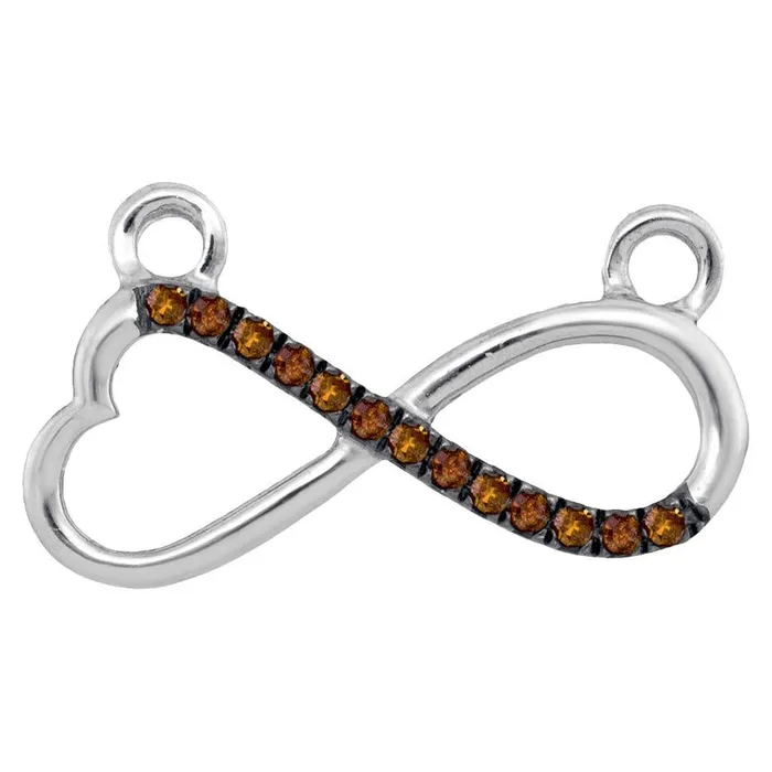 gndatlanta Necklaces 14k White Gold Brown Diamond Heart Infinity Pendant Necklace 112 Cttw gndatlanta Necklaces 14k White Gold Brown Diamond Heart Infinity Pendant Necklace 112 Cttw