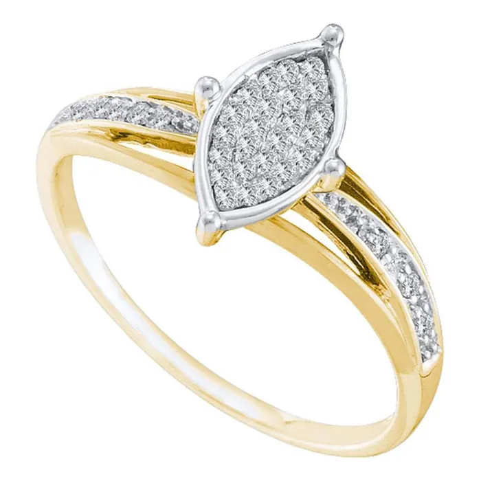 gndatlanta Rings 10k Yellow Gold Round Diamond Cluster Bridal Engagement Ring 110 Cttw gndatlanta Rings 10k Yellow Gold Round Diamond Cluster Bridal Engagement Ring 110 Cttw