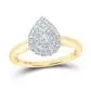 gndatlanta Rings 10k Yellow Gold Round Diamond Teardrop Ring 13 Cttw
