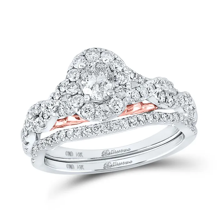 gndatlanta Rings 14k Twotone Gold Oval Diamond Bridal Wedding Ring Set 1 Ctw Certified gndatlanta Rings 14k Twotone Gold Oval Diamond Bridal Wedding Ring Set 1 Ctw Certified
