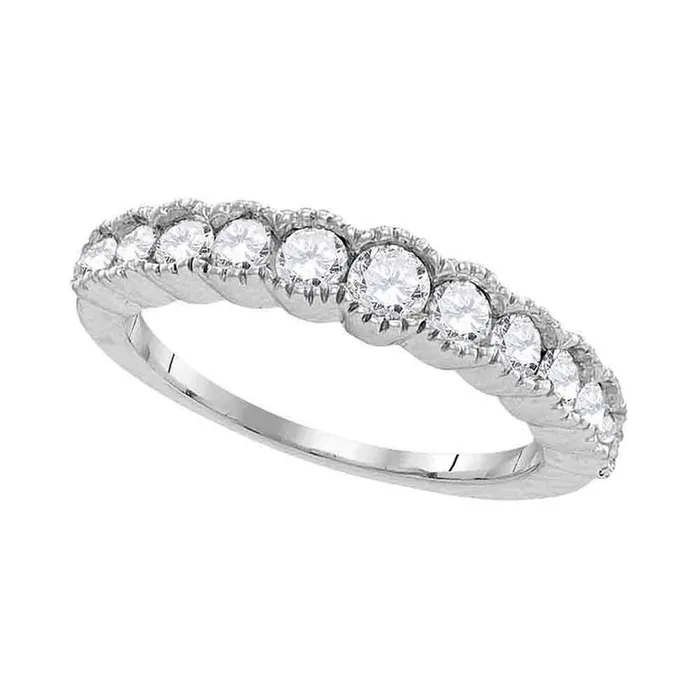 gndatlanta Rings 14k White Gold Milgrain Round Diamond Round Ring 34 Cttw gndatlanta Rings 14k White Gold Milgrain Round Diamond Round Ring 34 Cttw