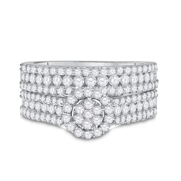gndatlanta Rings 14k White Gold Round Diamond Bridal Wedding Ring Set 138 Cttw gndatlanta Rings 14k White Gold Round Diamond Bridal Wedding Ring Set 138 Cttw