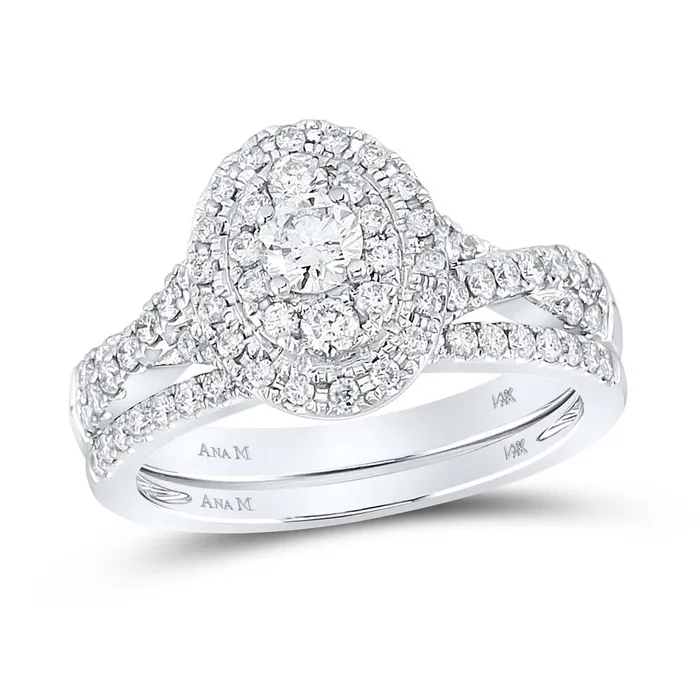 gndatlanta Rings 14k White Gold Round Diamond Bridal Wedding Ring Set 1 Ctw Certified gndatlanta Rings 14k White Gold Round Diamond Bridal Wedding Ring Set 1 Ctw Certified