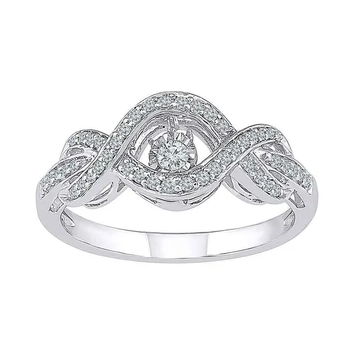 gndatlanta Rings 14k White Gold Round Diamond Moving Twinkle Solitaire Ring 14 Cttw gndatlanta Rings 14k White Gold Round Diamond Moving Twinkle Solitaire Ring 14 Cttw
