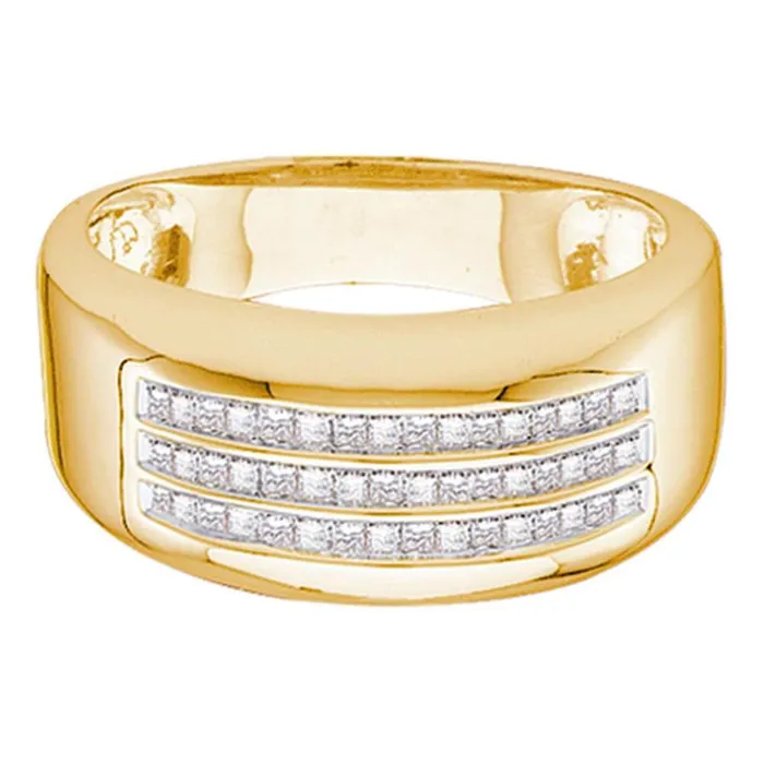 gndatlanta Rings 14k Yellow Gold Princess Diamond Wedding Band 12 Cttw gndatlanta Rings 14k Yellow Gold Princess Diamond Wedding Band 12 Cttw