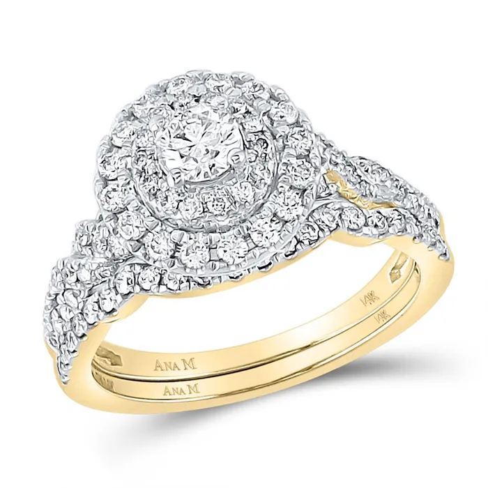 gndatlanta Rings 14k Yellow Gold Round Diamond Bridal Wedding Ring Set 1 Cttw Certified gndatlanta Rings 14k Yellow Gold Round Diamond Bridal Wedding Ring Set 1 Cttw Certified