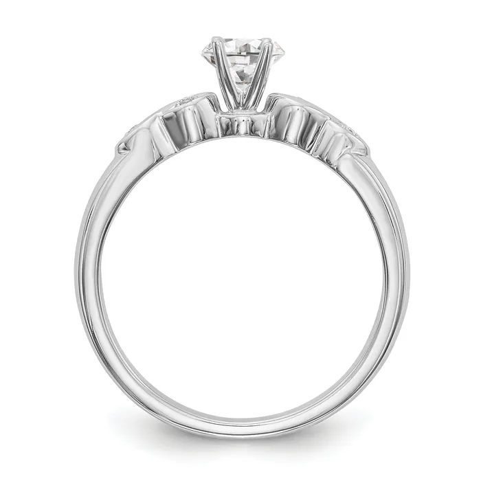 Goldia 002ct CZ Solid Real 14k White Gold Engagement Ring Rings
