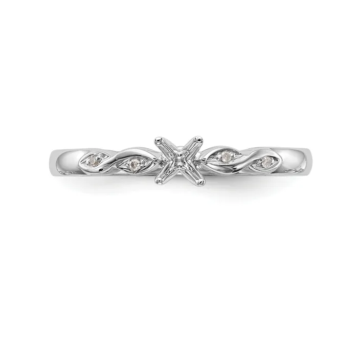 Goldia 002ct CZ Solid Real 14k White Gold Engagement Ring Rings