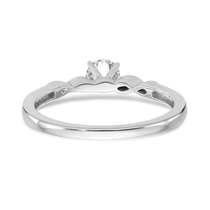 Goldia 002ct CZ Solid Real 14k White Gold Engagement Ring Rings