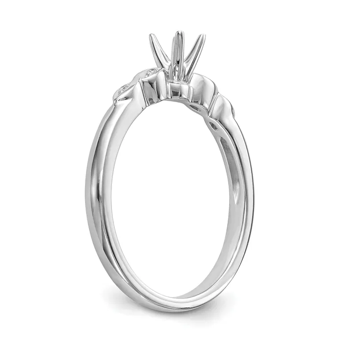 Goldia 002ct CZ Solid Real 14k White Gold Engagement Ring Rings