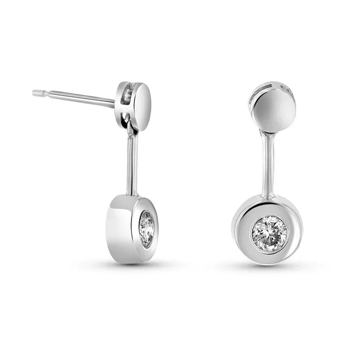 Goldia 017 CT TW Diamond BezelSet Solitaire Pendulum Drop Earrings in 14K White Gold Earrings Goldia 017 CT TW Diamond BezelSet Solitaire Pendulum Drop Earrings in 14K White Gold Earrings
