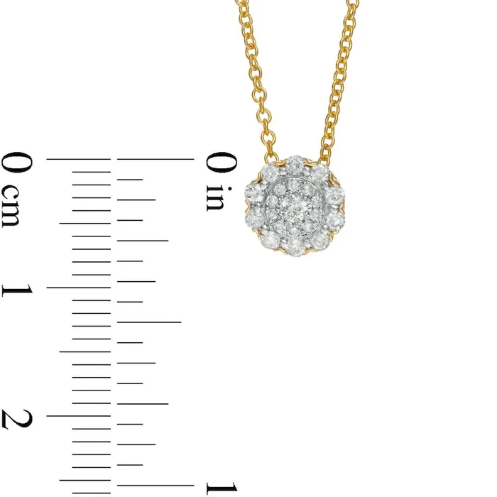 Goldia 025 CT TW Composite Natural Diamond Flower Frame Pendant in 10K Yellow Gold Necklaces Goldia 025 CT TW Composite Natural Diamond Flower Frame Pendant in 10K Yellow Gold Necklaces