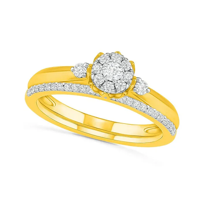 Goldia 033 CT TW Composite Natural Diamond Bridal Engagement Ring Set in Solid 10K Yellow Gold Rings Goldia 033 CT TW Composite Natural Diamond Bridal Engagement Ring Set in Solid 10K Yellow Gold Rings