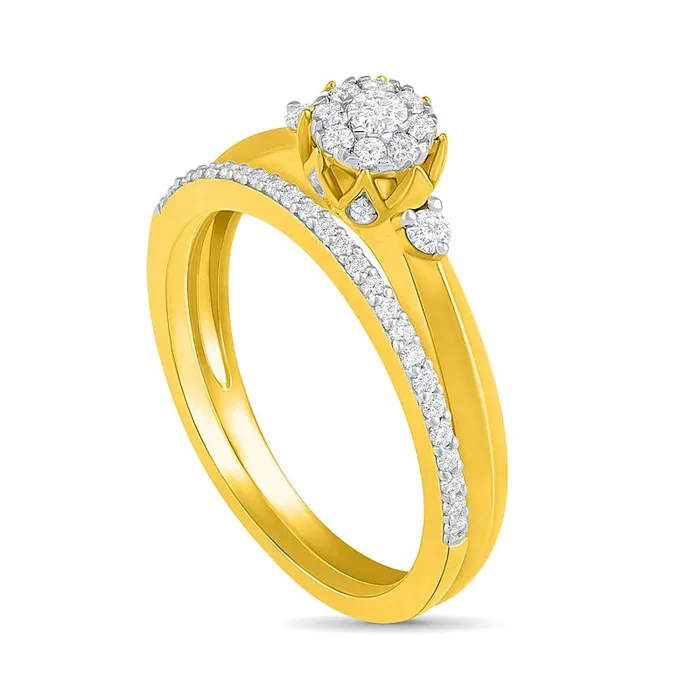 Goldia 033 CT TW Composite Natural Diamond Bridal Engagement Ring Set in Solid 10K Yellow Gold Rings Goldia 033 CT TW Composite Natural Diamond Bridal Engagement Ring Set in Solid 10K Yellow Gold Rings