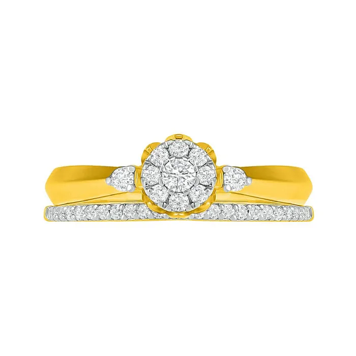 Goldia 033 CT TW Composite Natural Diamond Bridal Engagement Ring Set in Solid 10K Yellow Gold Rings Goldia 033 CT TW Composite Natural Diamond Bridal Engagement Ring Set in Solid 10K Yellow Gold Rings