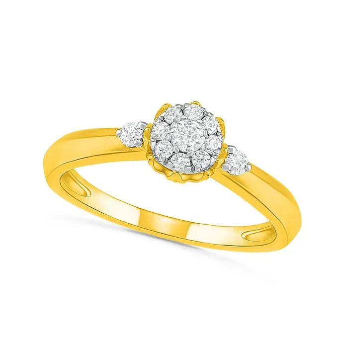 Goldia 033 CT TW Composite Natural Diamond Bridal Engagement Ring Set in Solid 10K Yellow Gold Rings Goldia 033 CT TW Composite Natural Diamond Bridal Engagement Ring Set in Solid 10K Yellow Gold Rings