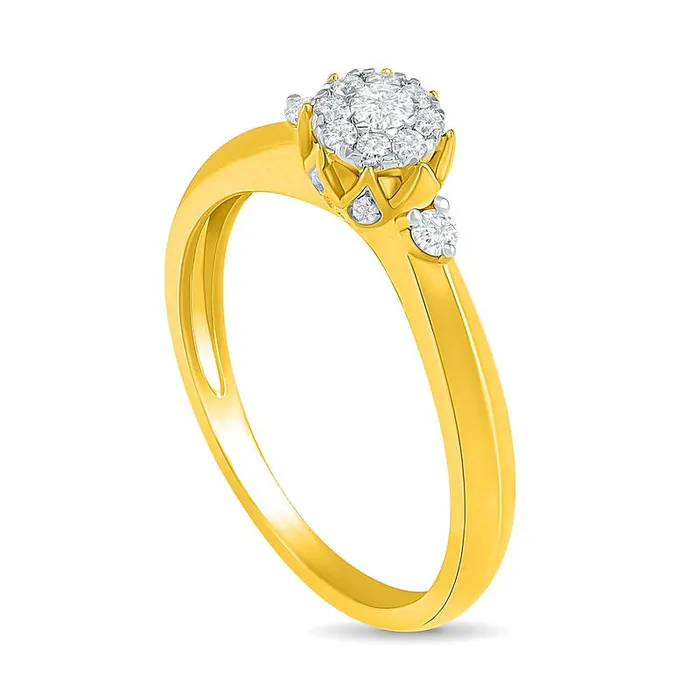 Goldia 033 CT TW Composite Natural Diamond Bridal Engagement Ring Set in Solid 10K Yellow Gold Rings Goldia 033 CT TW Composite Natural Diamond Bridal Engagement Ring Set in Solid 10K Yellow Gold Rings