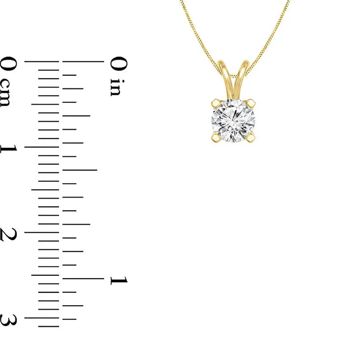 Goldia 05 CT Certified Natural Clarity Enhanced Solitaire Pendant in 14K Gold IVS2 Necklaces Goldia 05 CT Certified Natural Clarity Enhanced Solitaire Pendant in 14K Gold IVS2 Necklaces