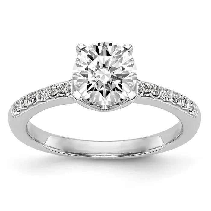 Goldia 075ct CZ Solid Real 14K White Gold Engagement Ring Rings