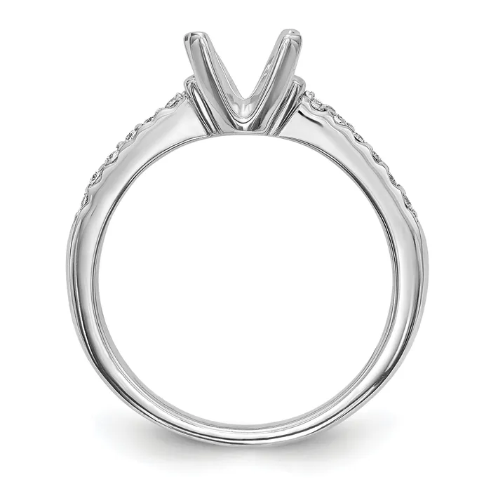 Goldia 075ct CZ Solid Real 14K White Gold Engagement Ring Rings