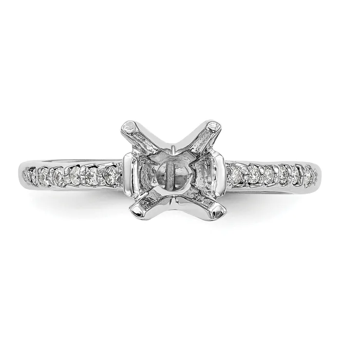 Goldia 075ct CZ Solid Real 14K White Gold Engagement Ring Rings