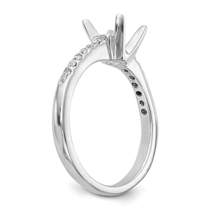 Goldia 075ct CZ Solid Real 14K White Gold Engagement Ring Rings