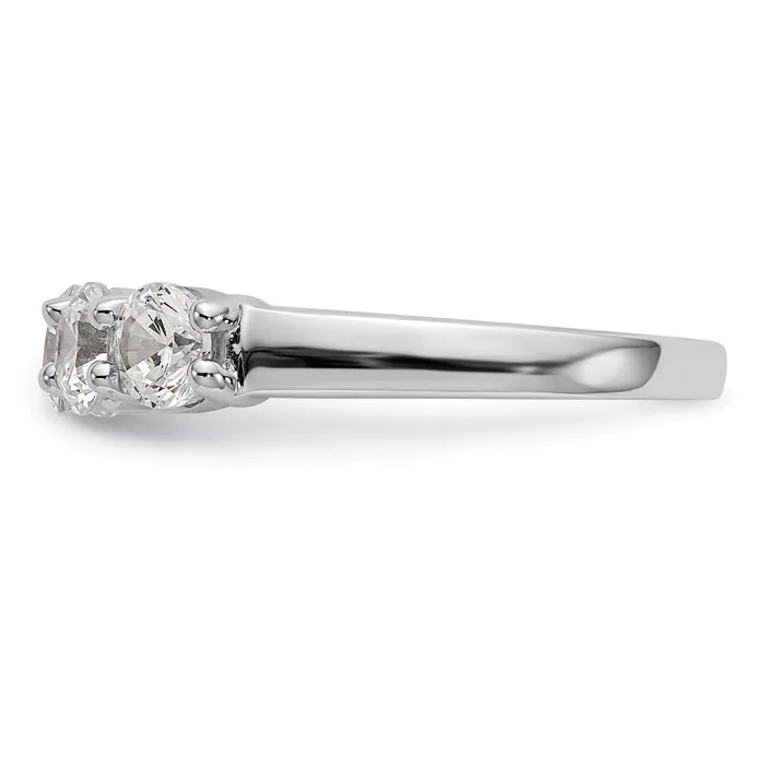 Goldia 133ct CZ Solid Real 14K White Gold 5Stone Wedding Band Ring Rings