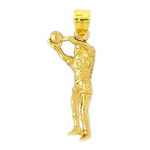 Goldia 14K Gold 00 Basketball Player Pendant PreStyled Sets