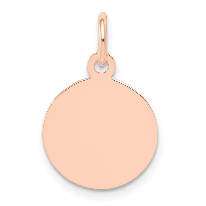 Goldia 14k Rose Gold Plain 027 Gauge Circular Engraveable Disc Charm Charm Necklaces Goldia 14k Rose Gold Plain 027 Gauge Circular Engraveable Disc Charm Charm Necklaces