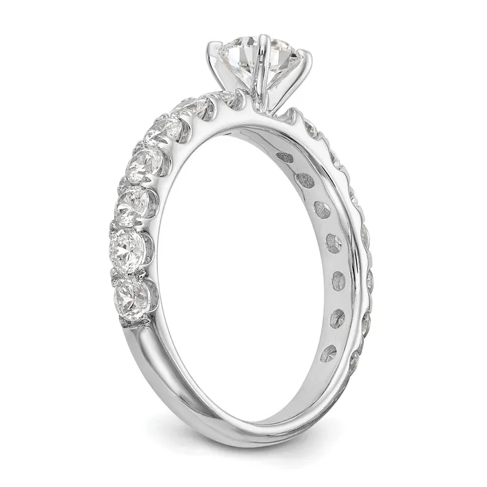 Goldia 14k White Gold 12 Ct Lab Grown Diamond VSSI G Peg Set Engagement Ring Rings
