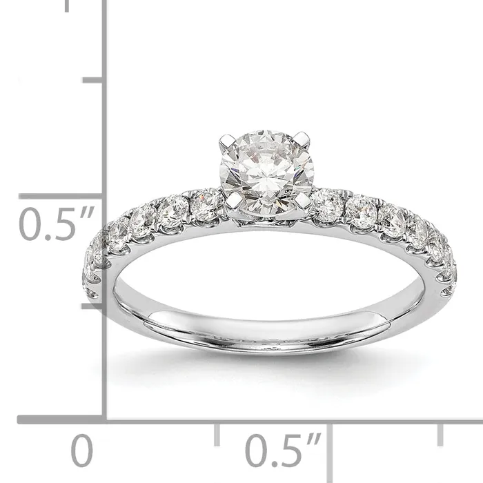Goldia 14k White Gold 12 Ct Lab Grown Diamond VSSI G Peg Set Engagement Ring Rings