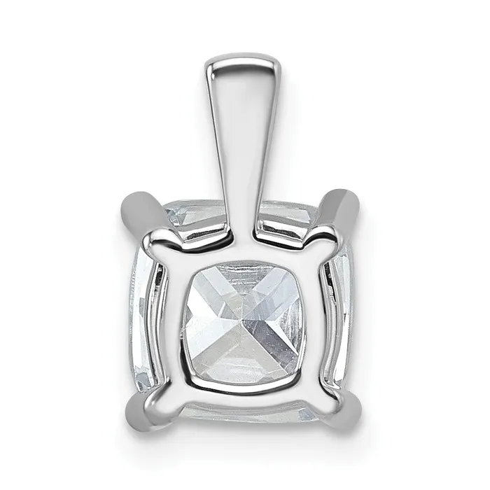Goldia 14k White Gold 2 12 Ct Certified Lab Grown Diamond VSSI G Cushion Four Prong Pendant Necklaces