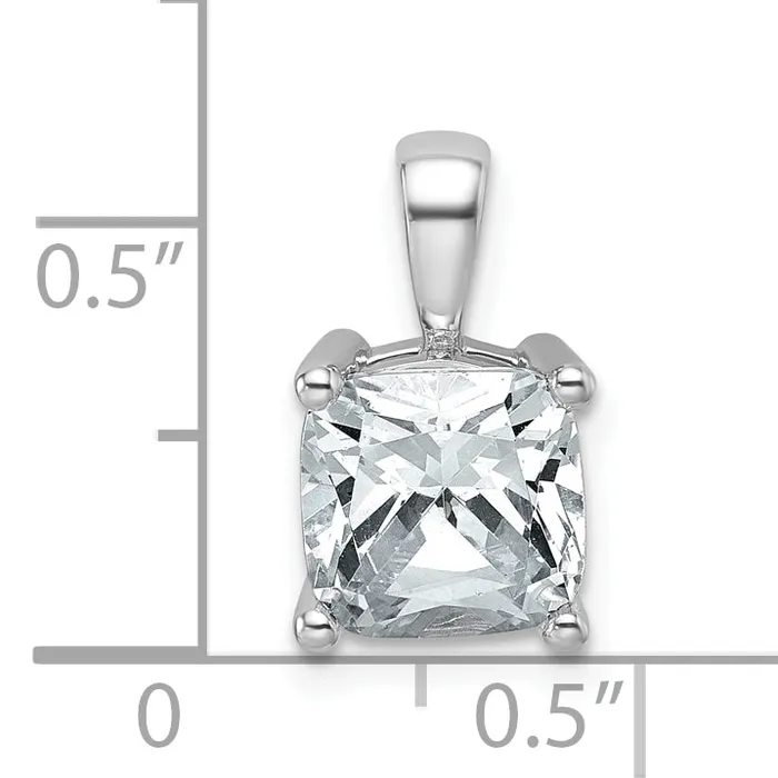 Goldia 14k White Gold 2 12 Ct Certified Lab Grown Diamond VSSI G Cushion Four Prong Pendant Necklaces