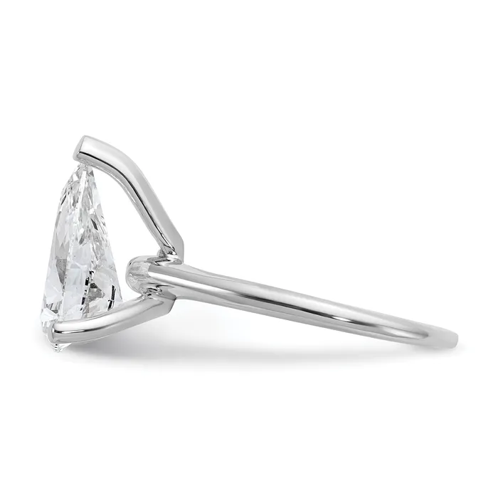 Goldia 14k White Gold 3 Ct Lab Grown Diamond VSSI G Pear Solitare Engagement Ring Rings