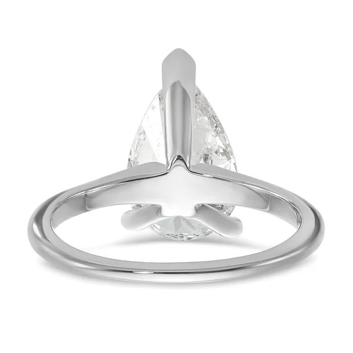 Goldia 14k White Gold 3 Ct Lab Grown Diamond VSSI G Pear Solitare Engagement Ring Rings