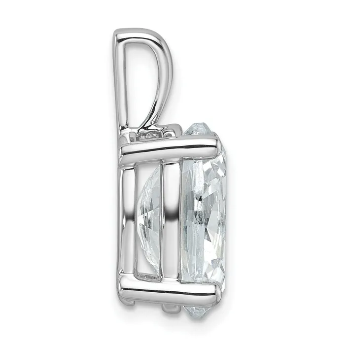 Goldia 14k White Gold 5 Ct Lab Grown Diamond VSSI G Oval Four Prong Pendant Necklaces