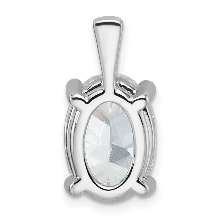 Goldia 14k White Gold 5 Ct Lab Grown Diamond VSSI G Oval Four Prong Pendant Necklaces