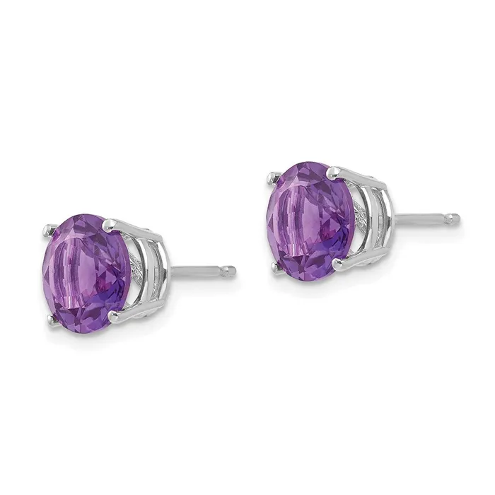 Goldia 14k White Gold 8mm Amethyst Earrings Earrings