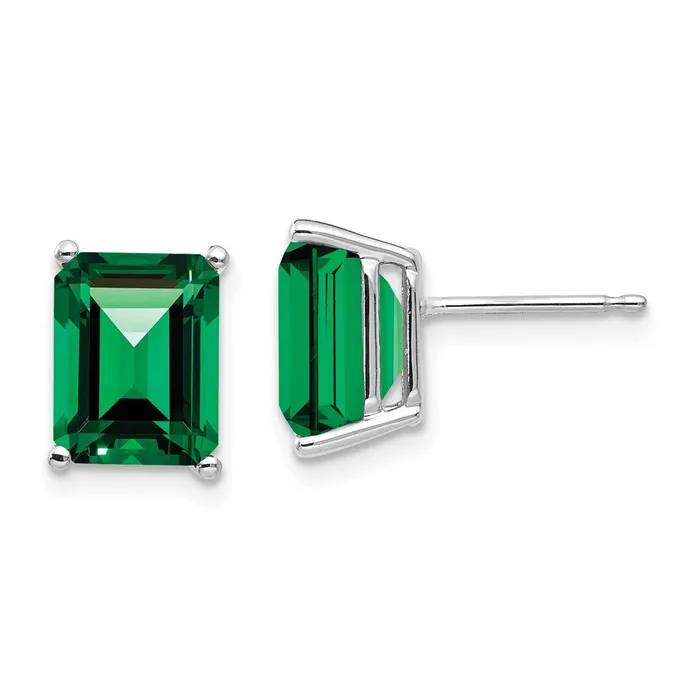 Goldia 14k White Gold 9x7mm Emerald Cut Mount St Helens Earrings Earrings Goldia 14k White Gold 9x7mm Emerald Cut Mount St Helens Earrings Earrings