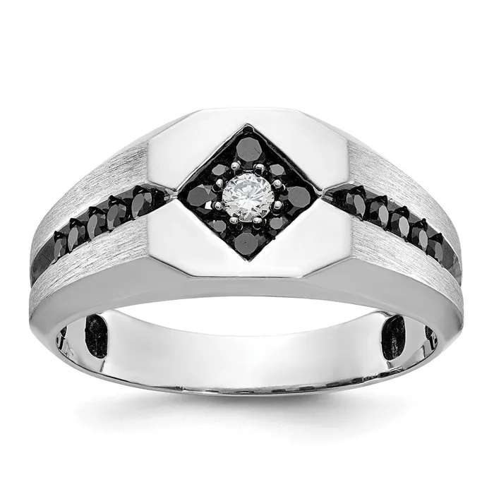 Goldia 14k White Gold Mens Satin Diamond Ring Mounting Rings