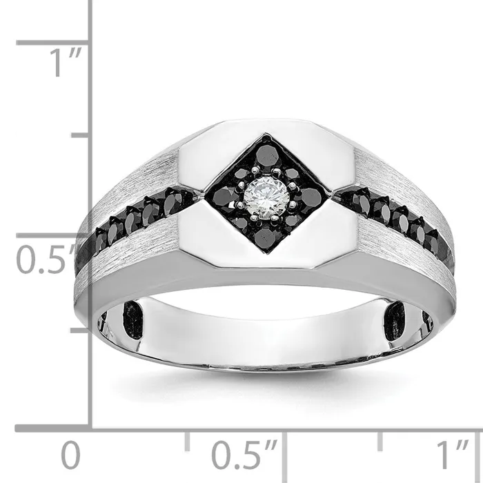 Goldia 14k White Gold Mens Satin Diamond Ring Mounting Rings
